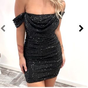Off the Shoulder black dress from That’s So Fetch
